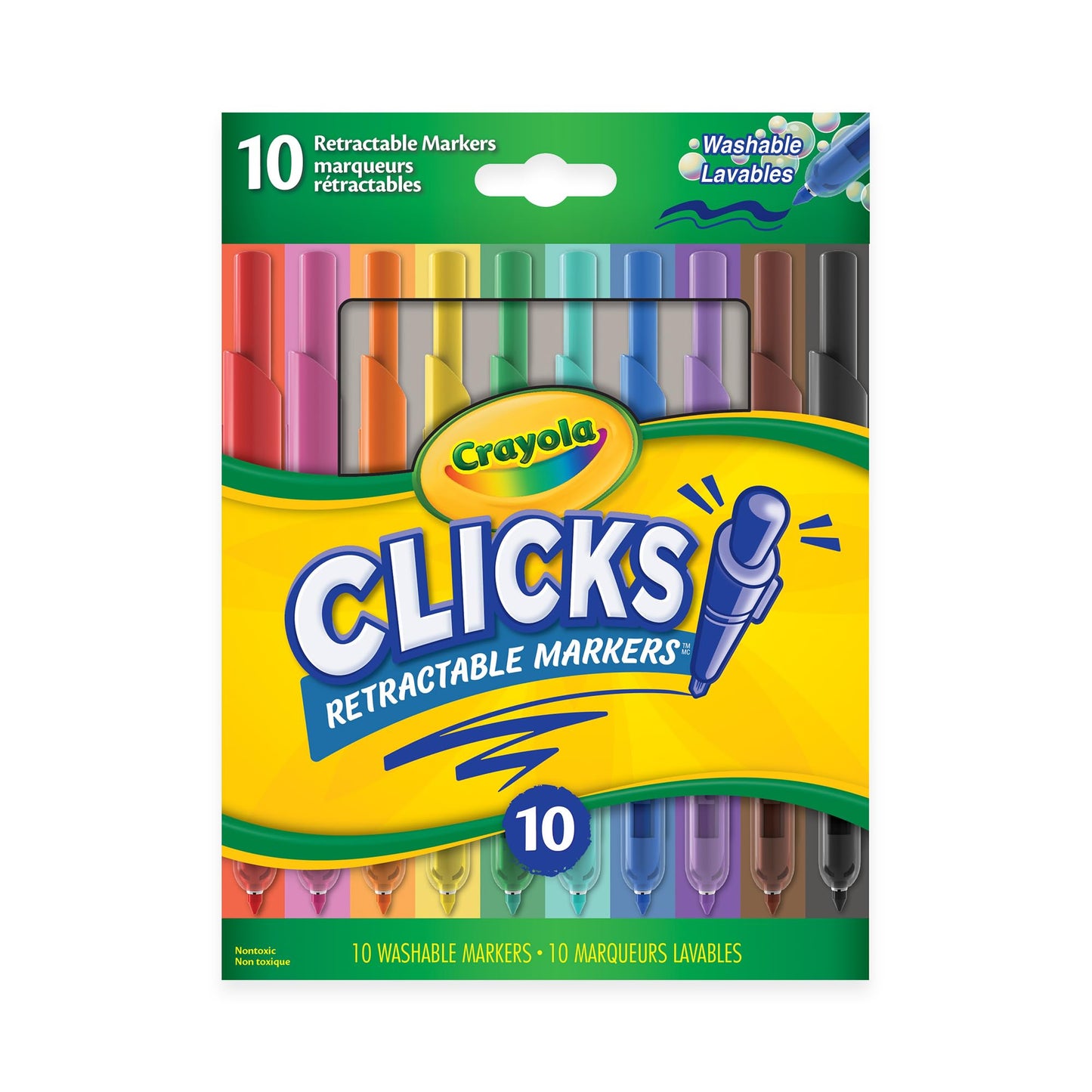 Crayola | 10CT SUPERCLICKS | Retractable Marker | Sensory Speaks | Holiday | Toys | Gift | Boys and Girls | Kids | Arts and Crafts