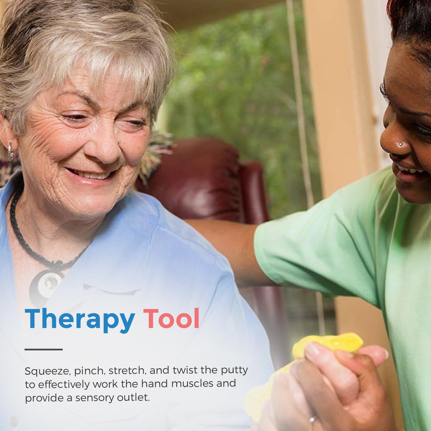 Playlearn Therapy Putty - 5 Strengths - for All Ages - Extra Soft to Firm