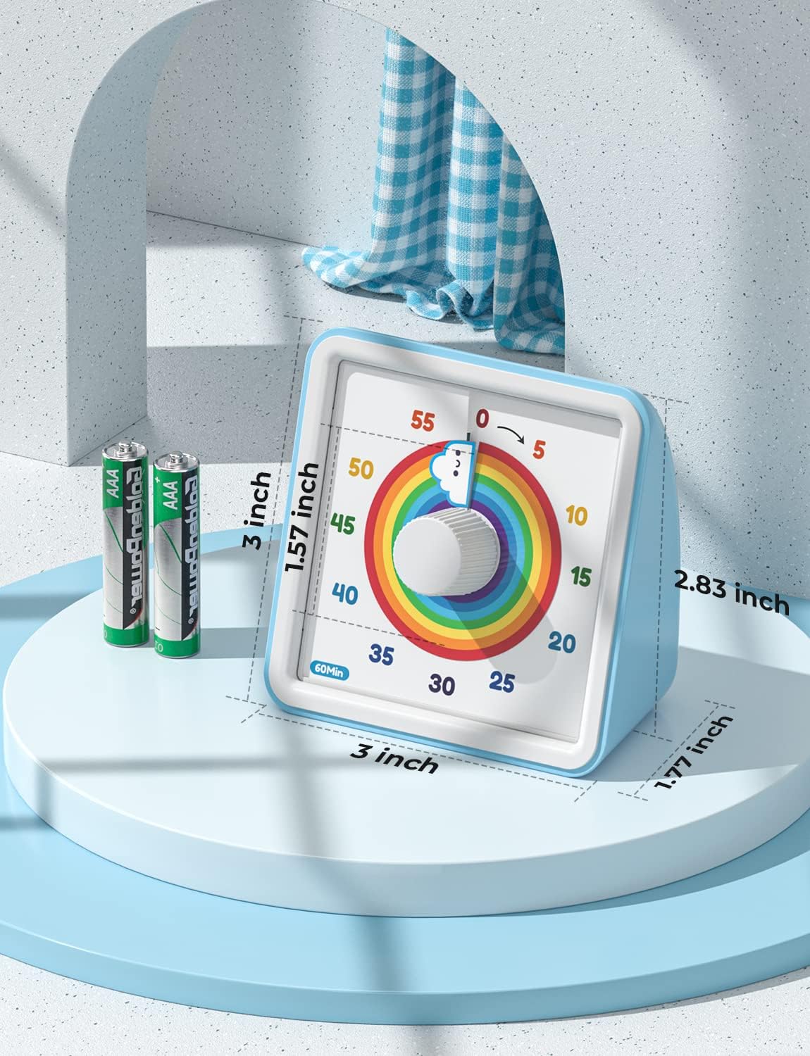 Get LIORQUE Visual Timer for Kids Autism - 60 Minute Countdown, Rainbow Design, Silent, No Ticking!