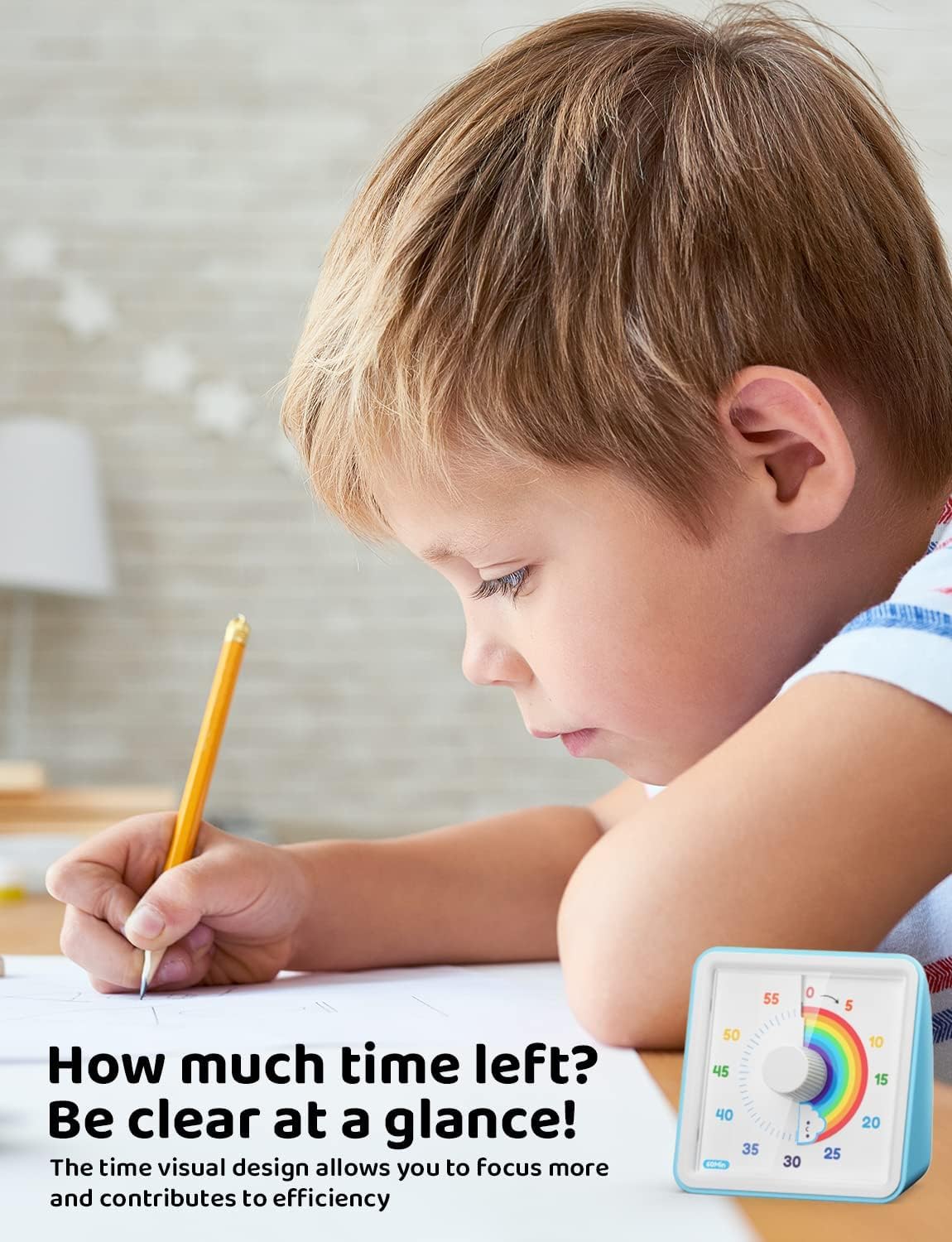 Get LIORQUE Visual Timer for Kids Autism - 60 Minute Countdown, Rainbow Design, Silent, No Ticking!