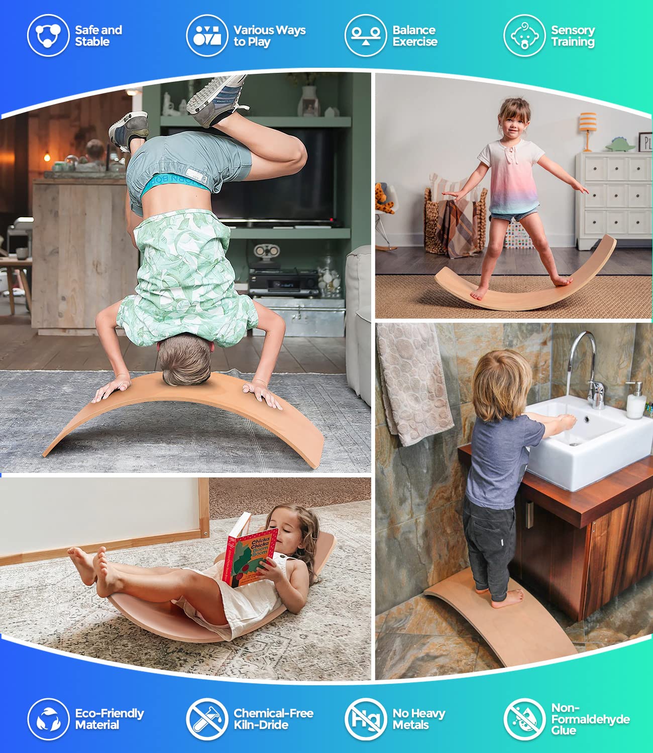 Natural Wood Wobble Board