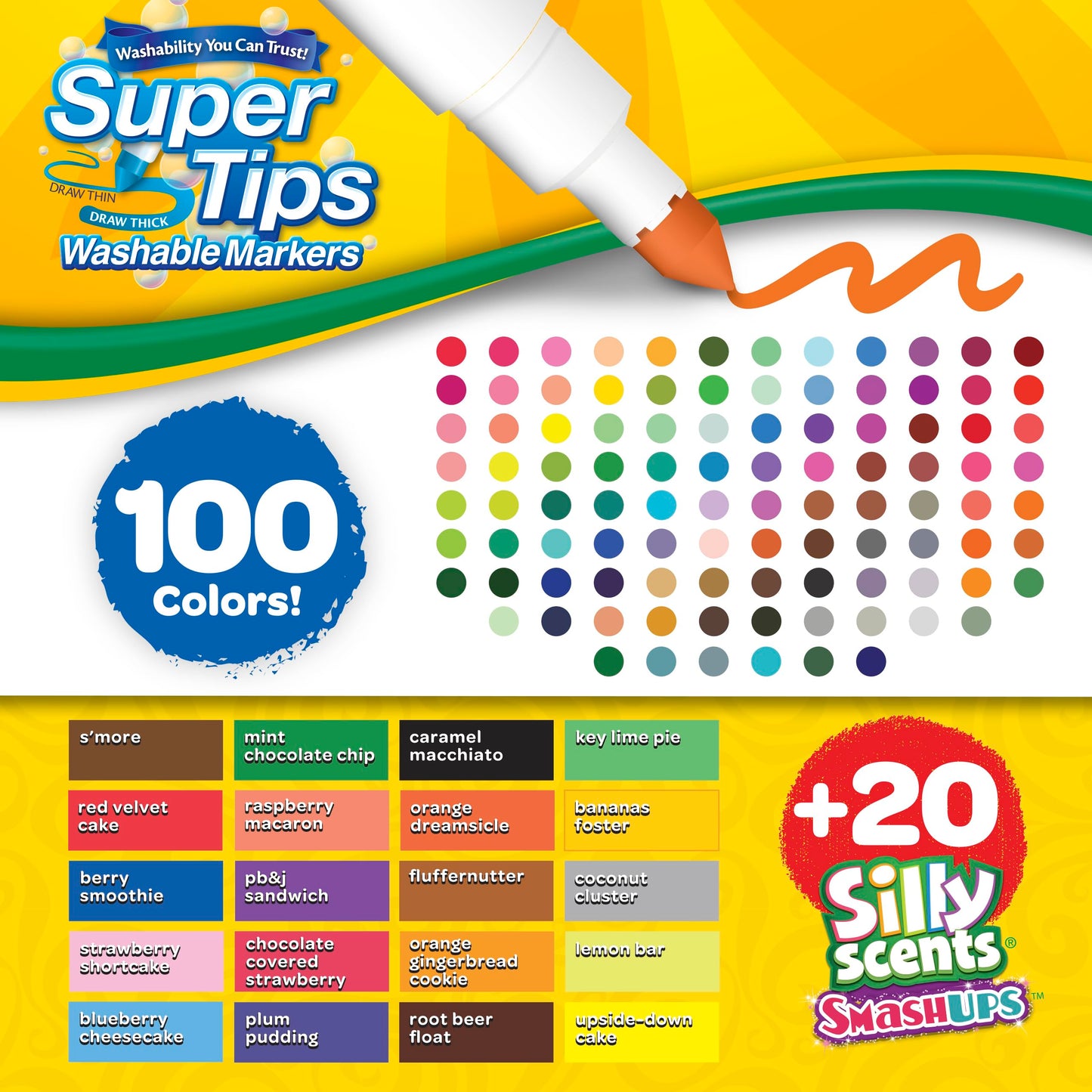 Crayola | Super Tips | Washable Markers | 120 Count | Plus 20 Silly Scents | Holiday | Toys | Gift | Boys and Girls | Kids | Arts and Crafts