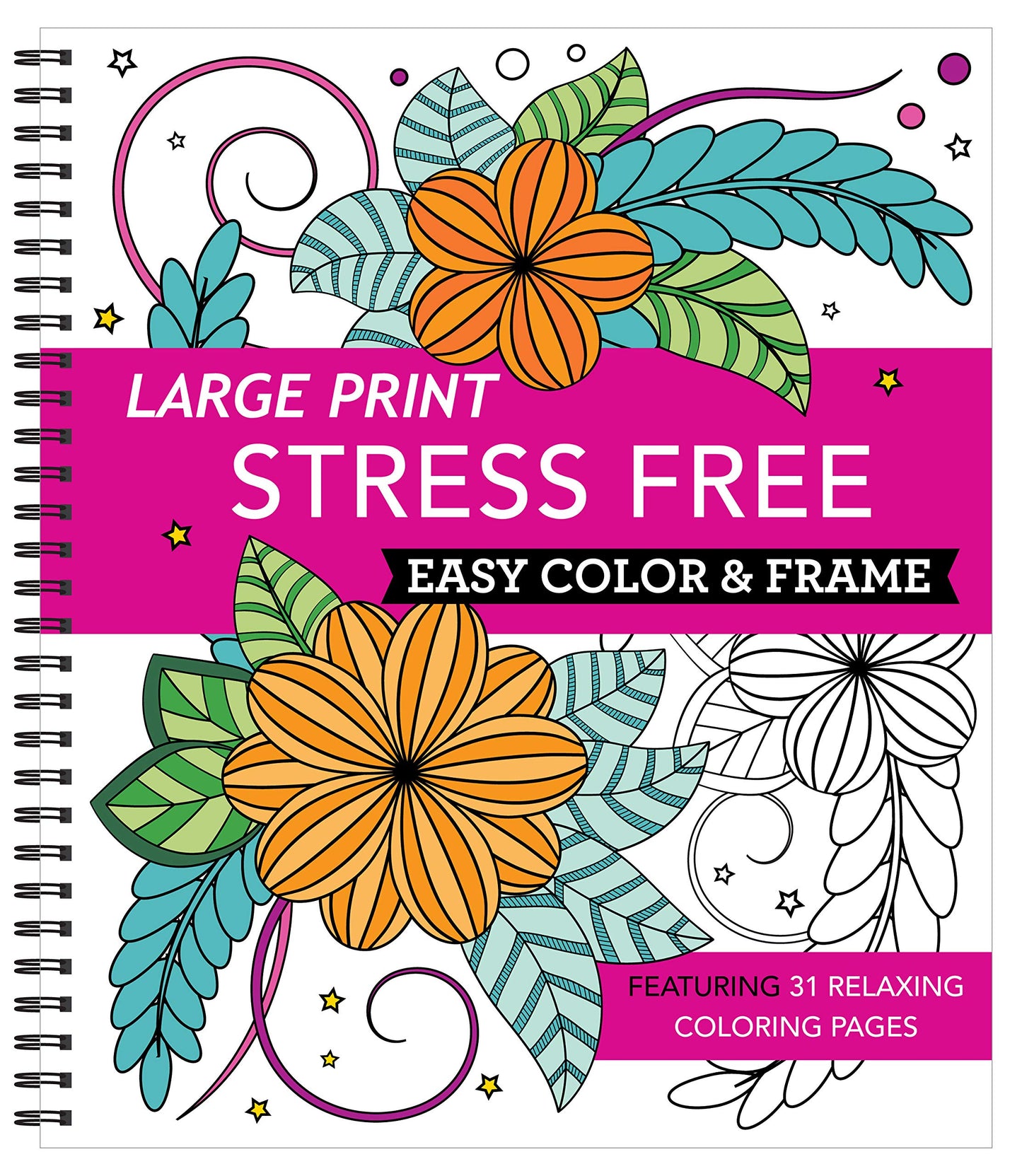Coloring Book | Large Print Easy Color & Frame | Stress Free | Adult Coloring Book | Kids Coloring Book