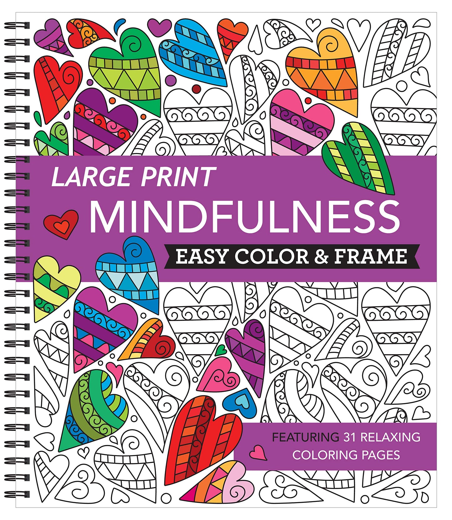Coloring Book | Large Print Easy Color & Frame | Mindfulness | Stress Free | Adult Coloring Book | Kids Coloring Book