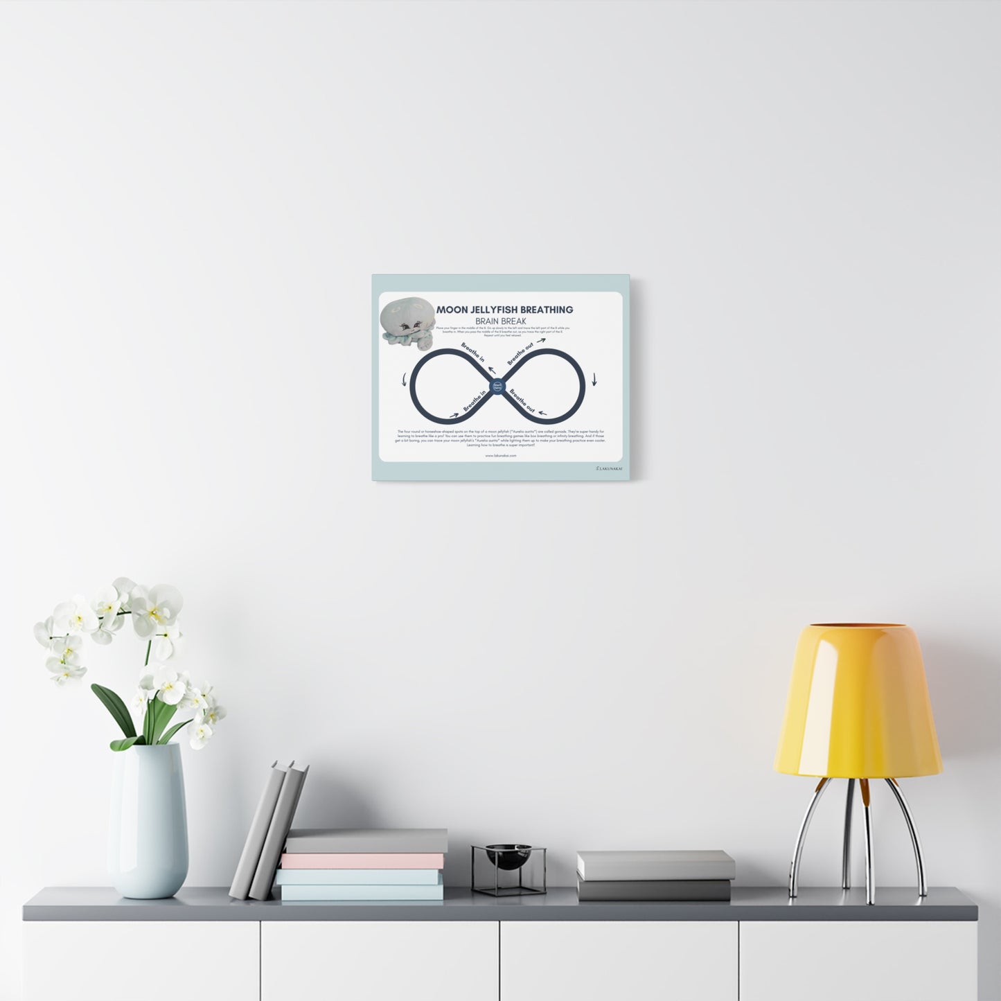 Moon Jellyfish Guided Breathing Canvas | Blue