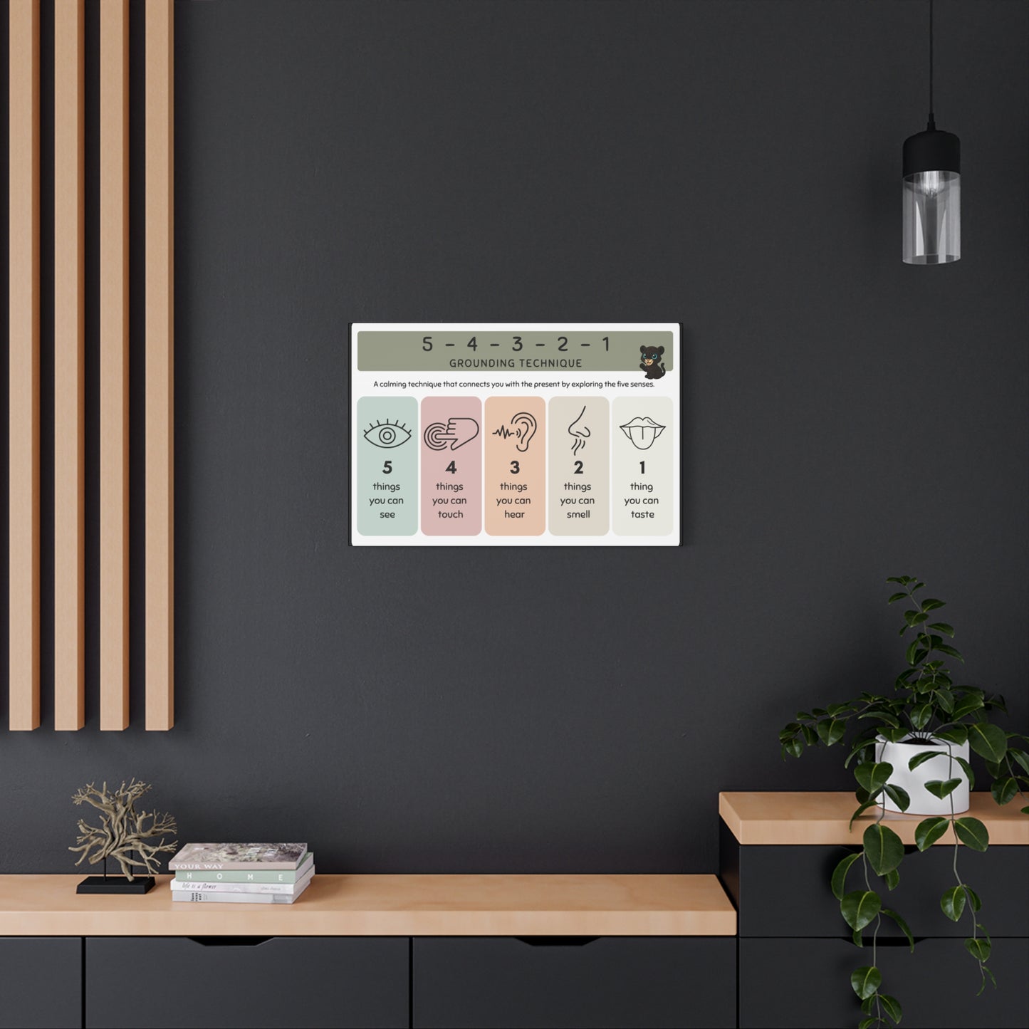 Canvas Print: 5-4-3-2-1 | Black Background