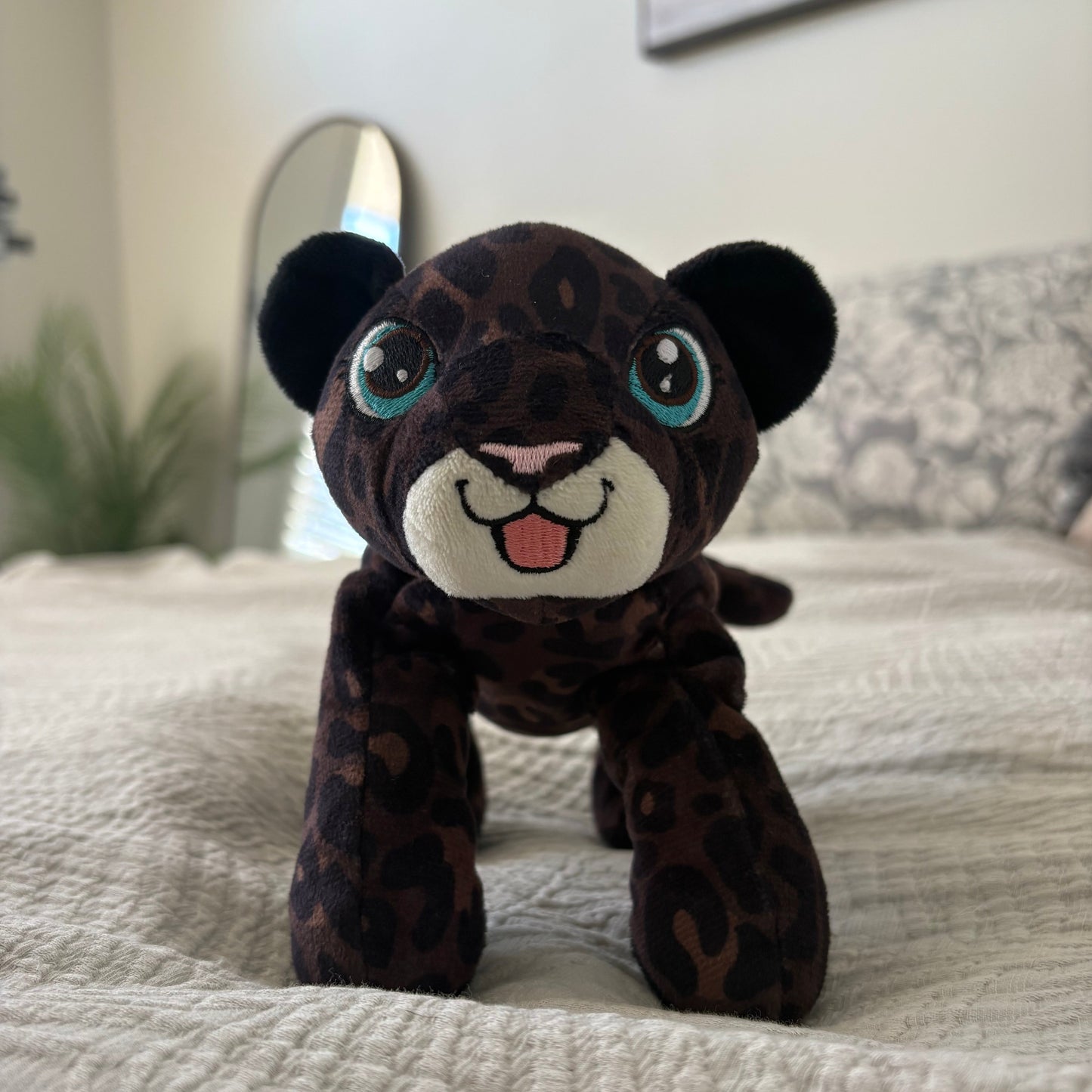 black leopard weighted stuffed animal