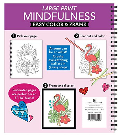 Coloring Book | Large Print Easy Color & Frame | Mindfulness | Stress Free | Adult Coloring Book | Kids Coloring Book