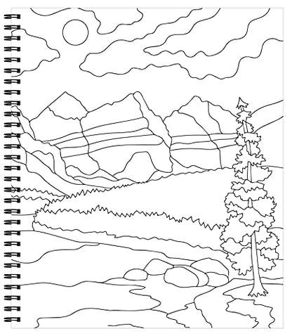 Coloring Book | Large Print Easy Color & Frame | Nature | Stress Free | Adult Coloring Book | Kids Coloring Book