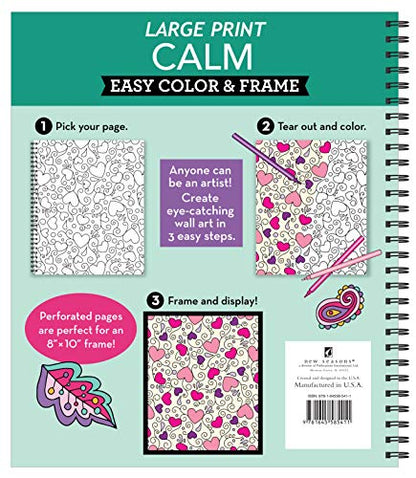 Coloring Book | Large Print Easy Color & Frame | Calm | Adult Coloring Book | Kids Coloring Book
