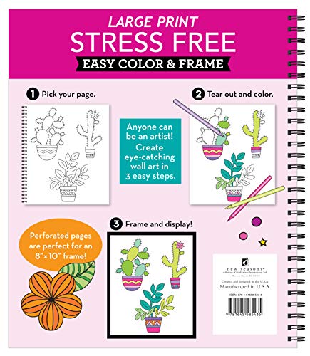 Coloring Book | Large Print Easy Color & Frame | Stress Free | Adult Coloring Book | Kids Coloring Book