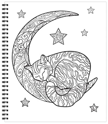 Coloring Book | Large Print Easy Color & Frame | Cats | Stress Free | Adult Coloring Book | Kids Coloring Book