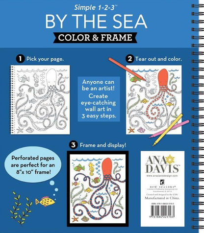 Coloring Book | By the Sea | Colour & Frame | Ocean Treasures | Adult Coloring Book | Kids Coloring Book
