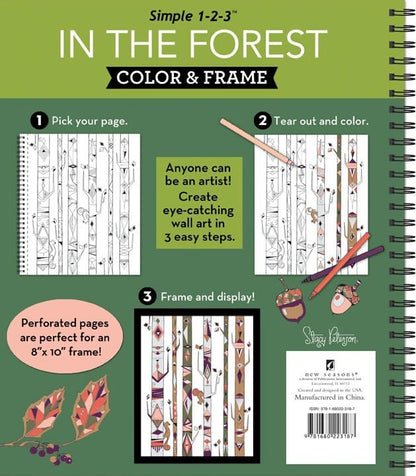 Coloring Book | Large Print Easy Color & Frame | The Forest | Stress Free | Adult Coloring Book | Kids Coloring Book