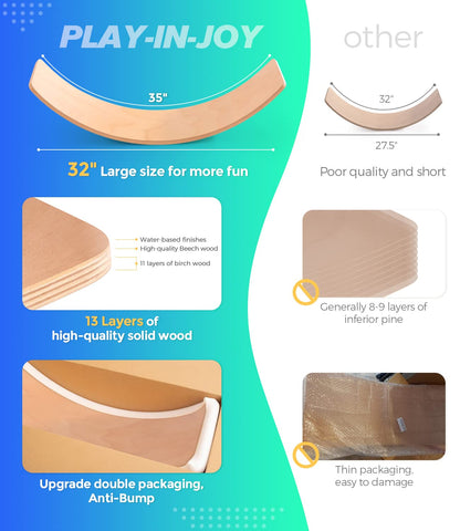 Natural Wood Wobble Board