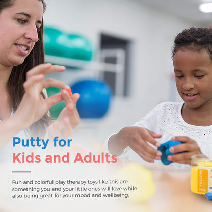 Playlearn Therapy Putty - 5 Strengths - for All Ages - Extra Soft to Firm