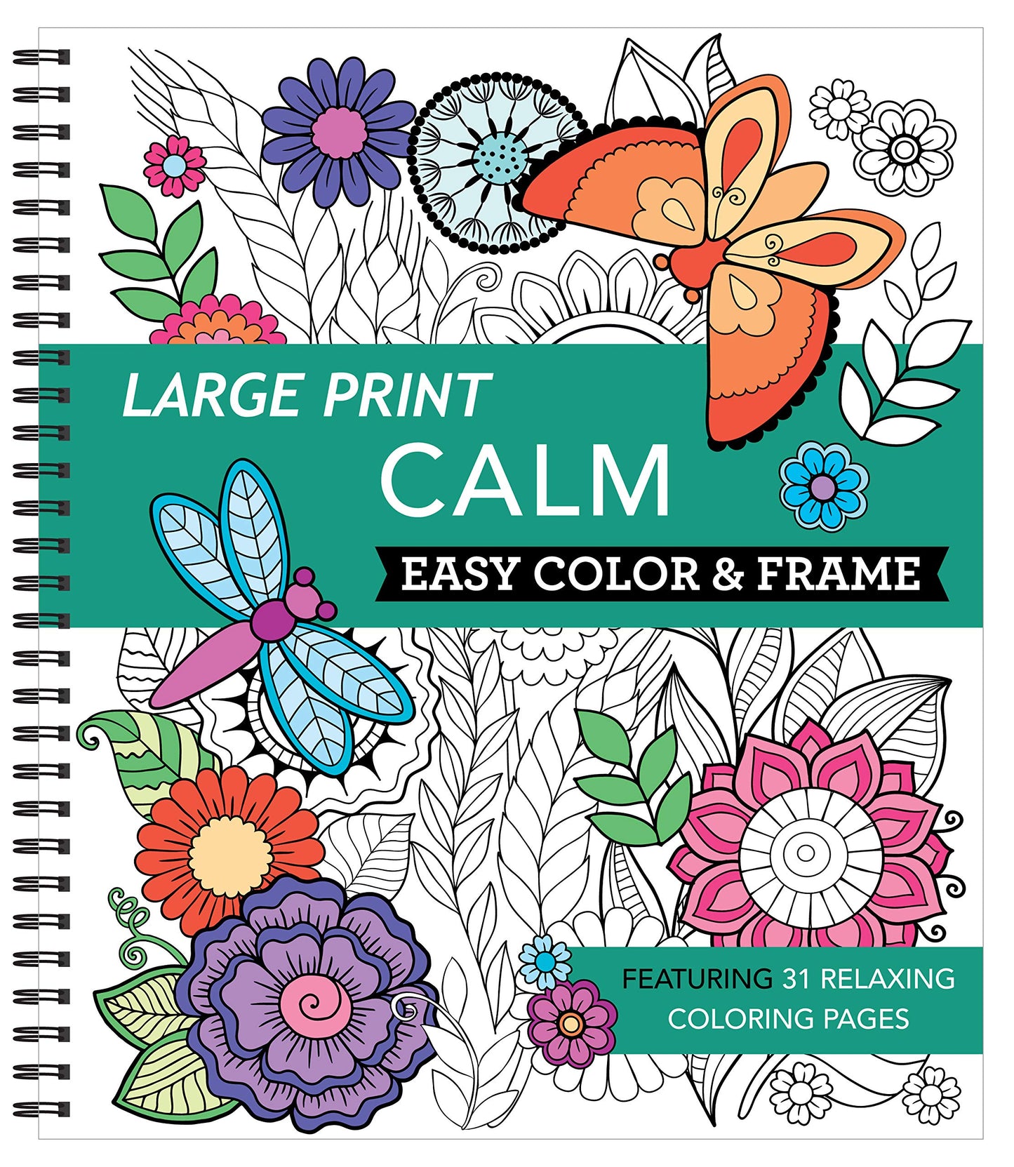 Coloring Book | Large Print Easy Color & Frame | Calm | Adult Coloring Book | Kids Coloring Book