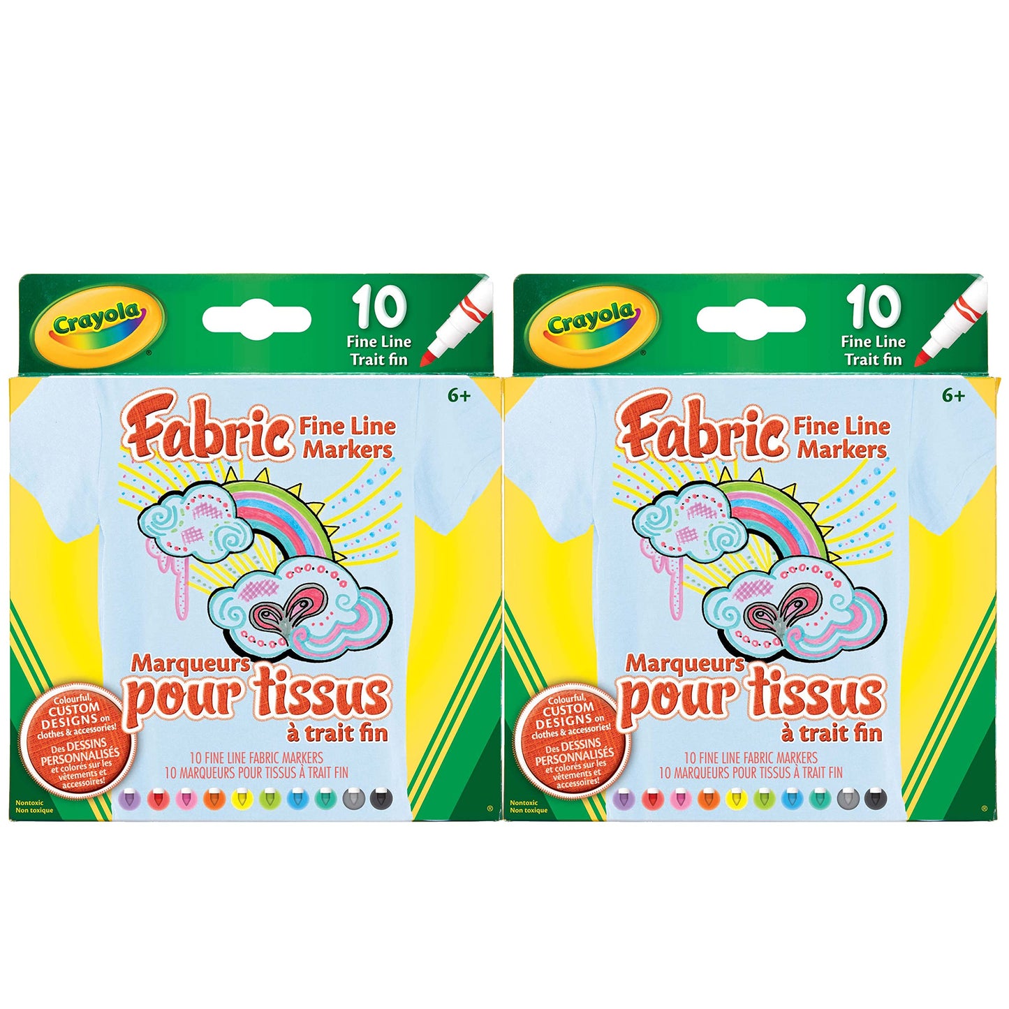Fabric Markers | 2pk Bundle | Crayola | Perfect For Custom Designs on Clothes and More!