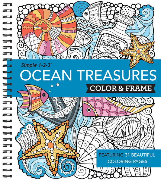 Coloring Book | Colour & Frame | Ocean Treasures | Adult Coloring Book | Kids Coloring Book