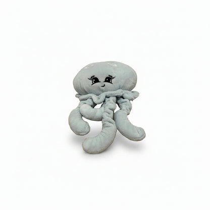 Moon jellyfish supportive little buddy on white back ground
