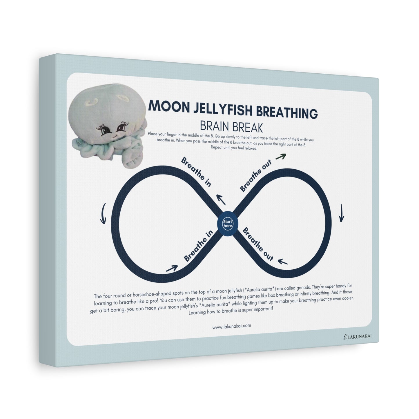 Moon Jellyfish Guided Breathing Canvas | Blue