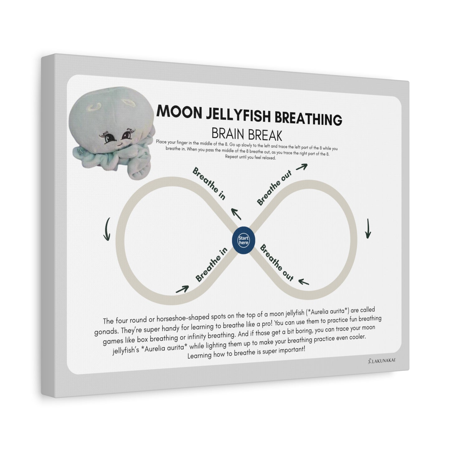 Moon Jellyfish Guided Breathing Canvas | Grey