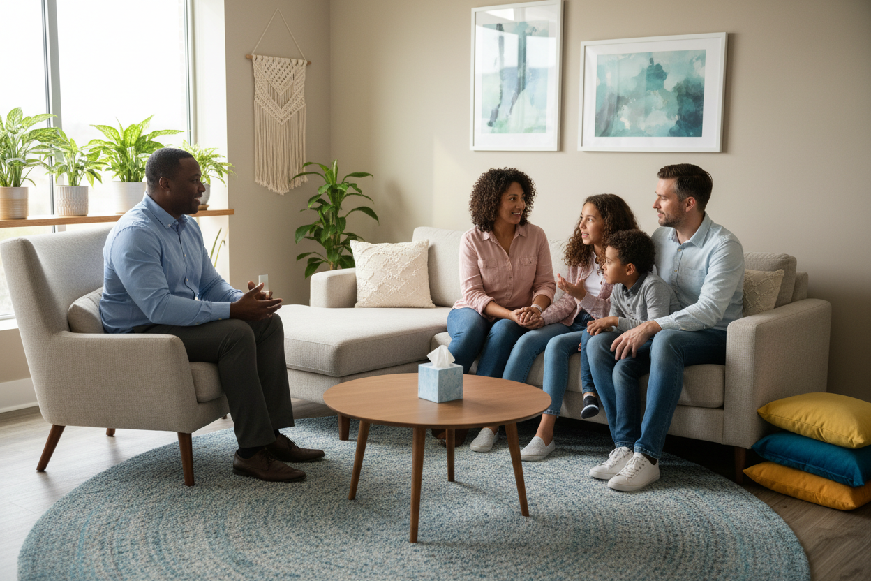 family in therapy session