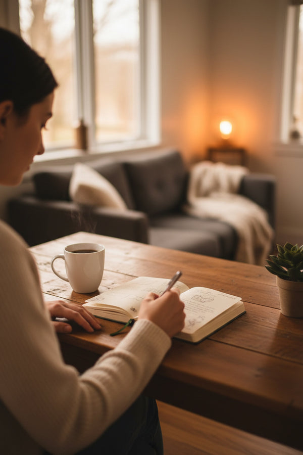 woman taking a moment to journal